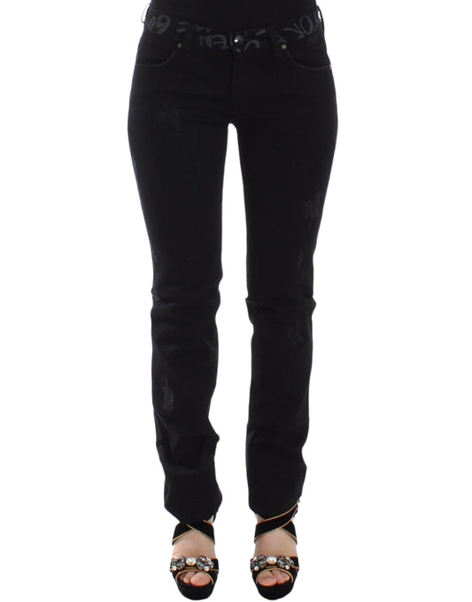 Ermanno Scervino Schwarze Slim Jeans Denim-Hosen Skinny Stretch