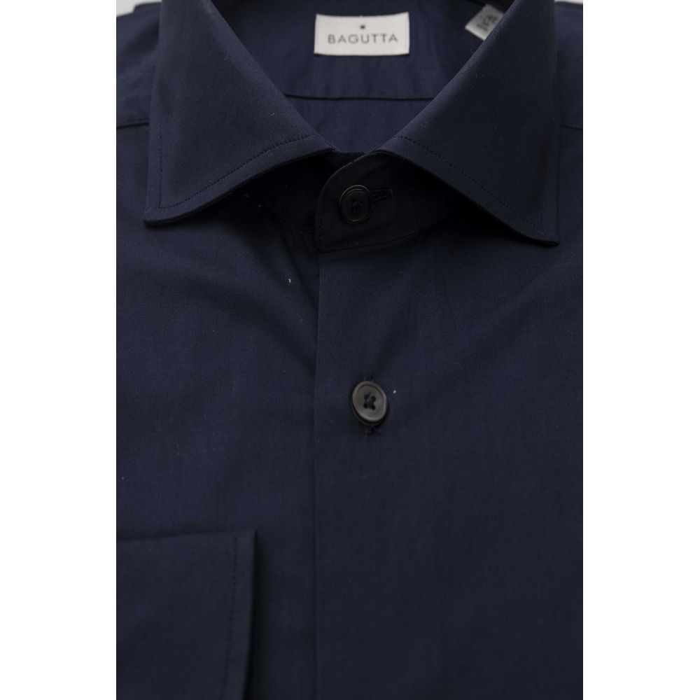 Bagutta Blau Baumwolle Männer Slim Shirt