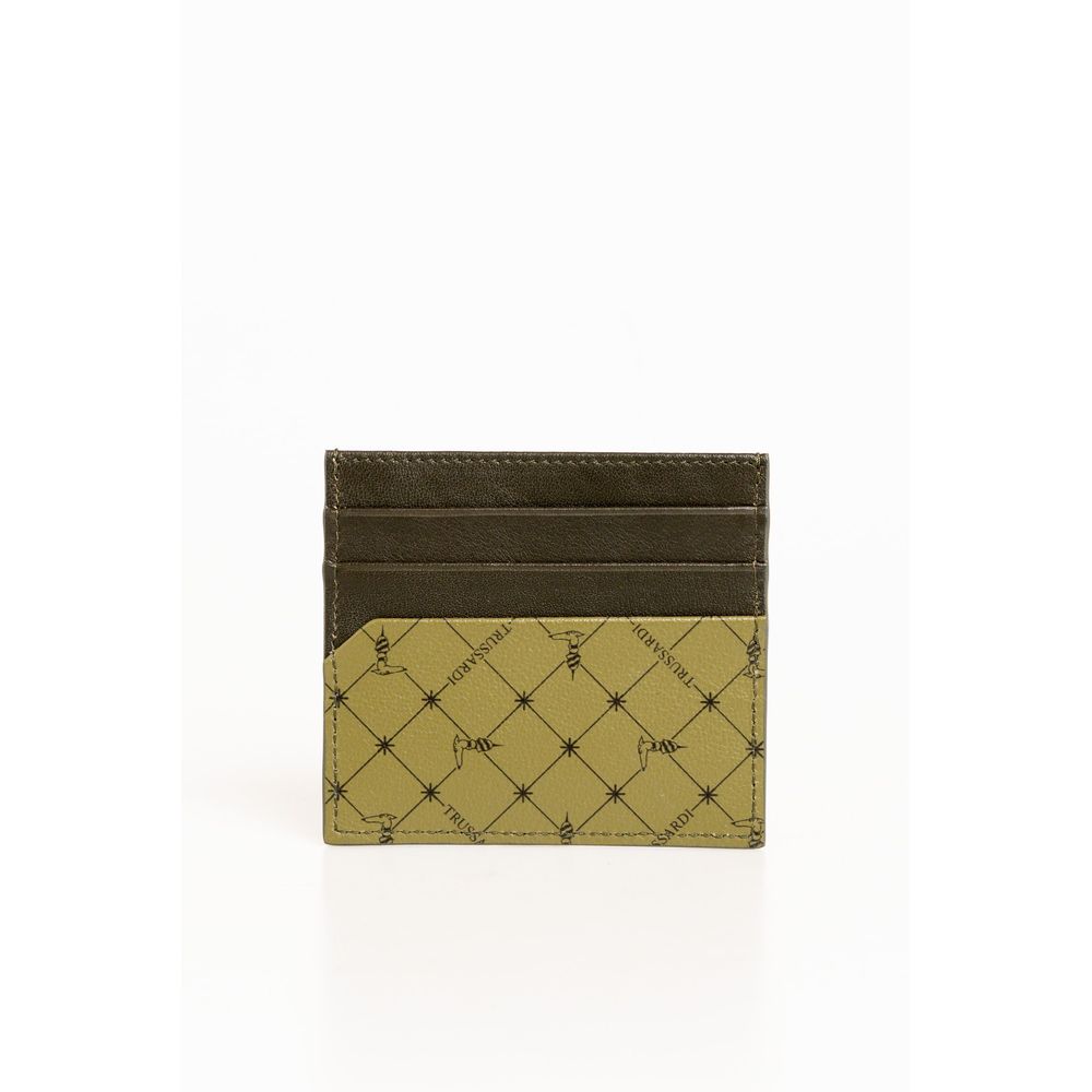 Trussardi Grünes Leder Portemonnaie für Männer