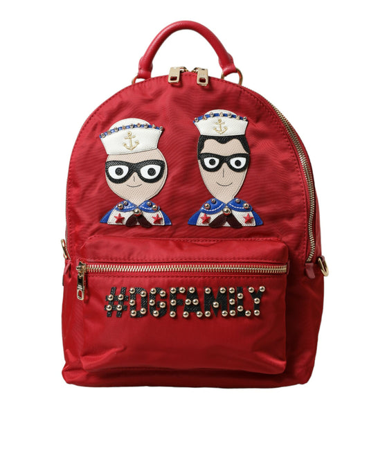 Dolce & Gabbana Rot #DGFAMILY Verschönerter Rucksack VULCANO Tasche