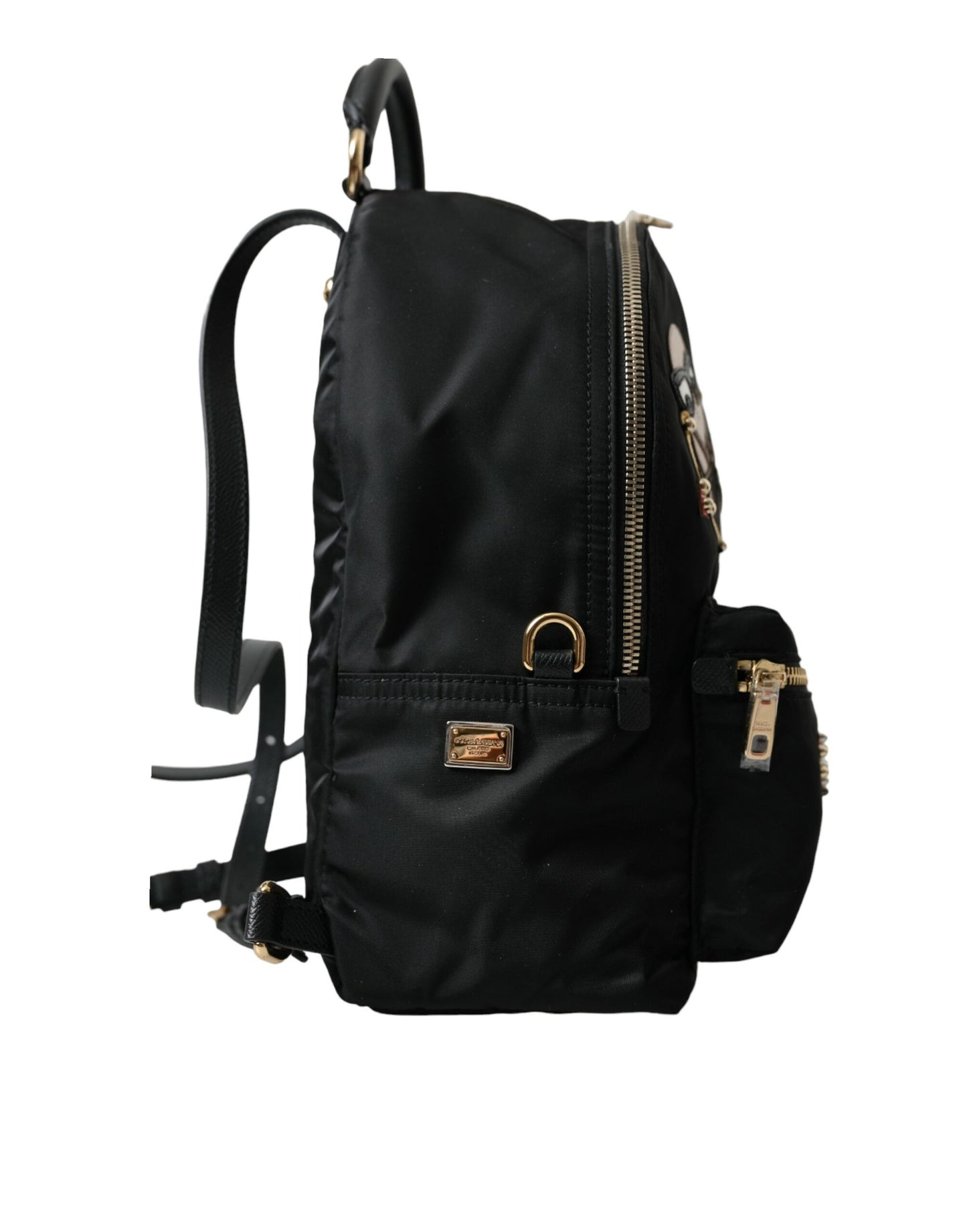Dolce & Gabbana Schwarzer #DGFAMILY Verschönerter Rucksack VULCANO Tasche