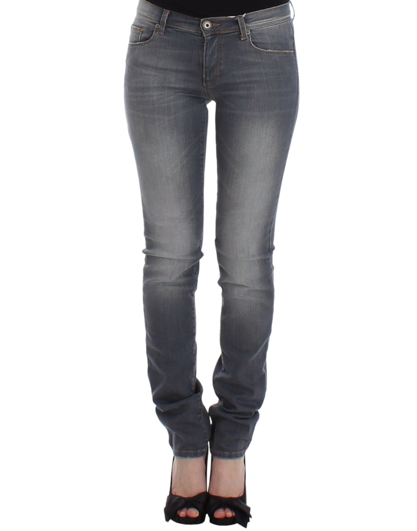 Ermanno Scervino Graue Slim Jeans Denim-Hosen Skinny Leg Stretch