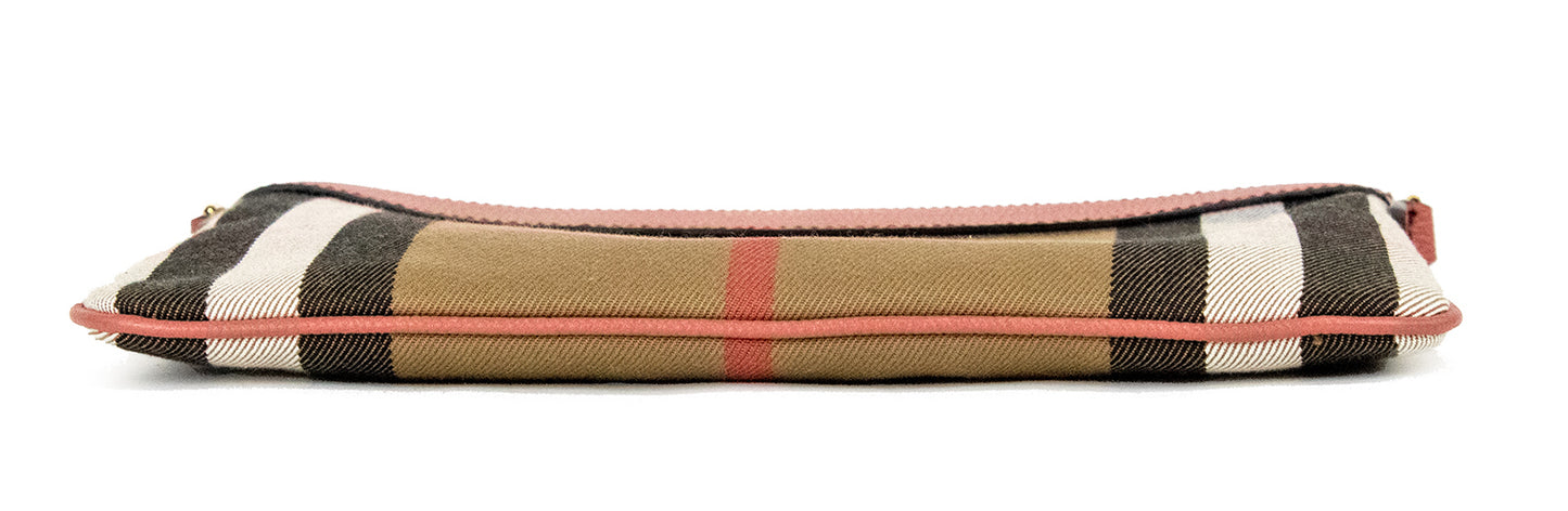 Burberry Peyton House Check Derby Cinnamon Red Grain Leder Pouch Crossbody Bag