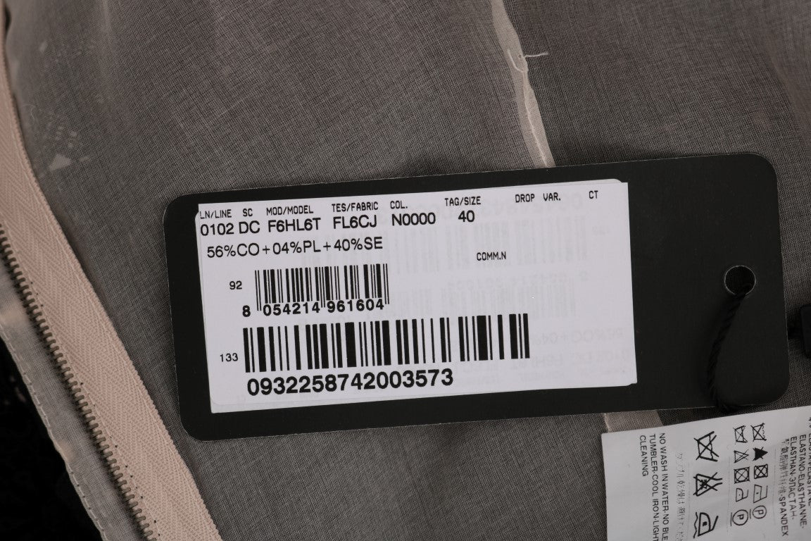 Dolce & Gabbana Schwarzes geblümtes langes Kleid aus Baumwollseide