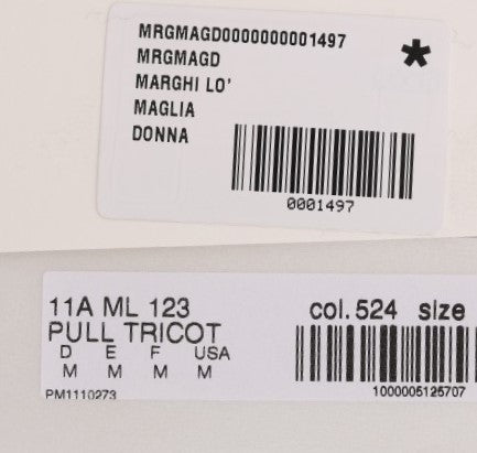 MARGHI LO' Blaues Blusenoberteil aus 100% Lana-Wolle