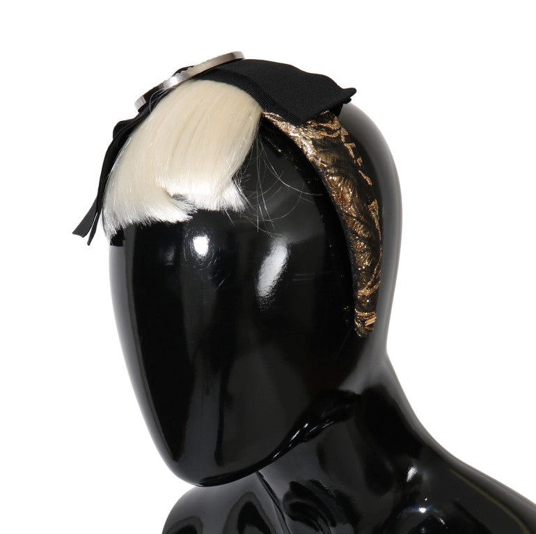 Dolce & Gabbana Schwarz Kristall Weiß Diadem Stirnband