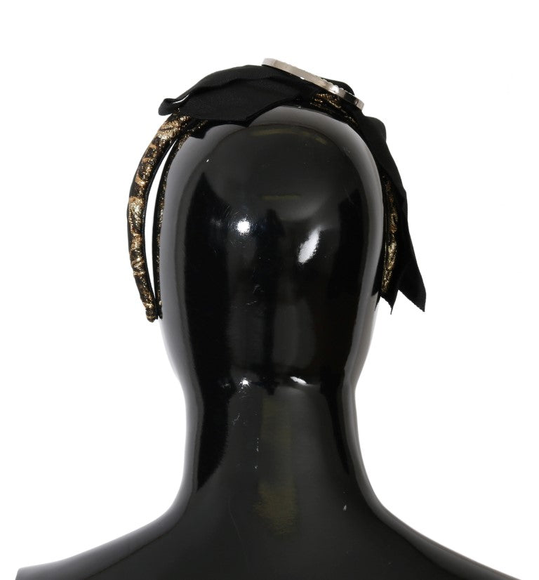 Dolce & Gabbana Schwarz Kristall Weiß Diadem Stirnband