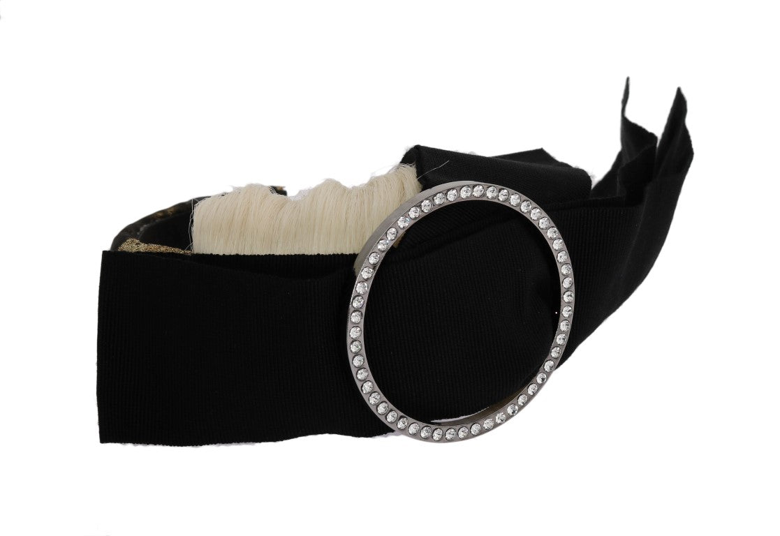Dolce & Gabbana Schwarz Kristall Weiß Diadem Stirnband