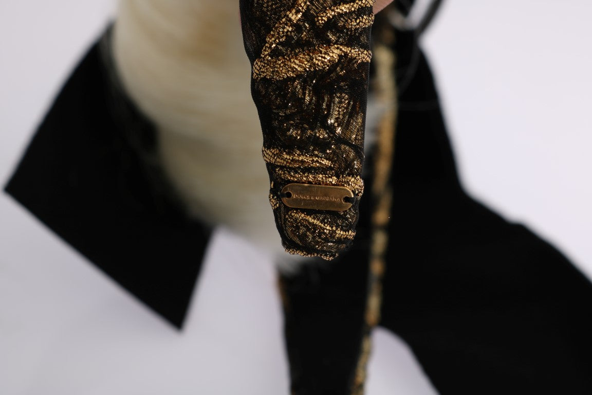 Dolce & Gabbana Schwarz Kristall Weiß Diadem Stirnband