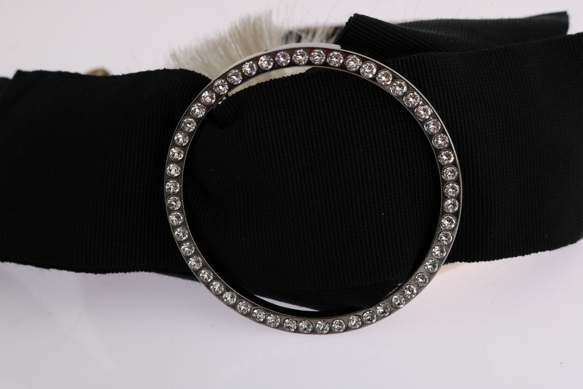 Dolce & Gabbana Schwarz Kristall Weiß Diadem Stirnband