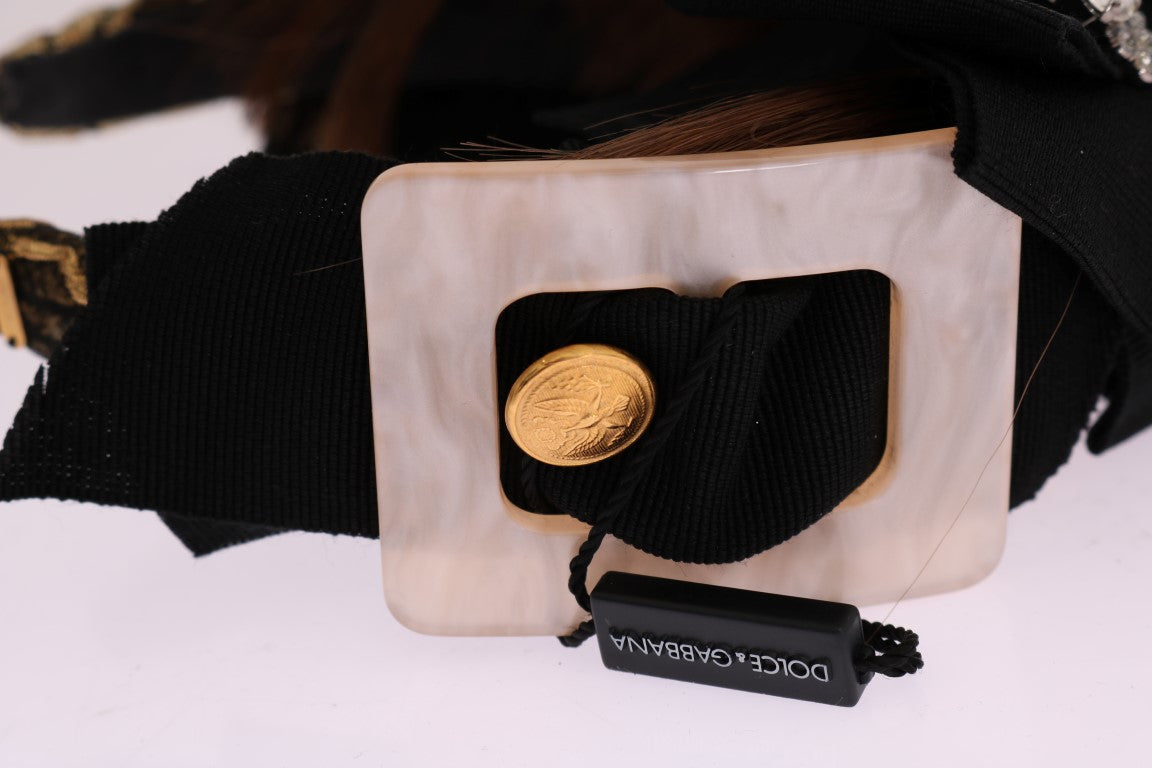 Dolce & Gabbana Klarer Kristall Braunes Haarstirnband