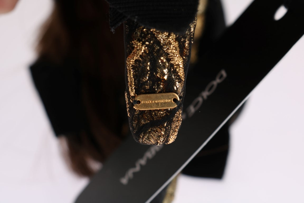 Dolce & Gabbana Klarer Kristall Braunes Haarstirnband