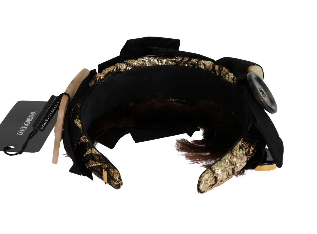 Dolce & Gabbana Klarer Kristall Braunes Haarstirnband