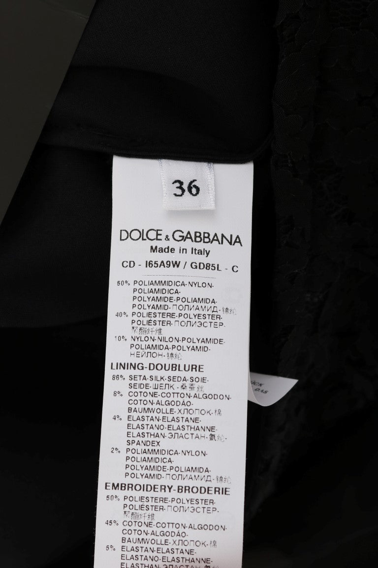 Dolce & Gabbana Rotes Herz-Shiftkleid mit schwarzer Spitze