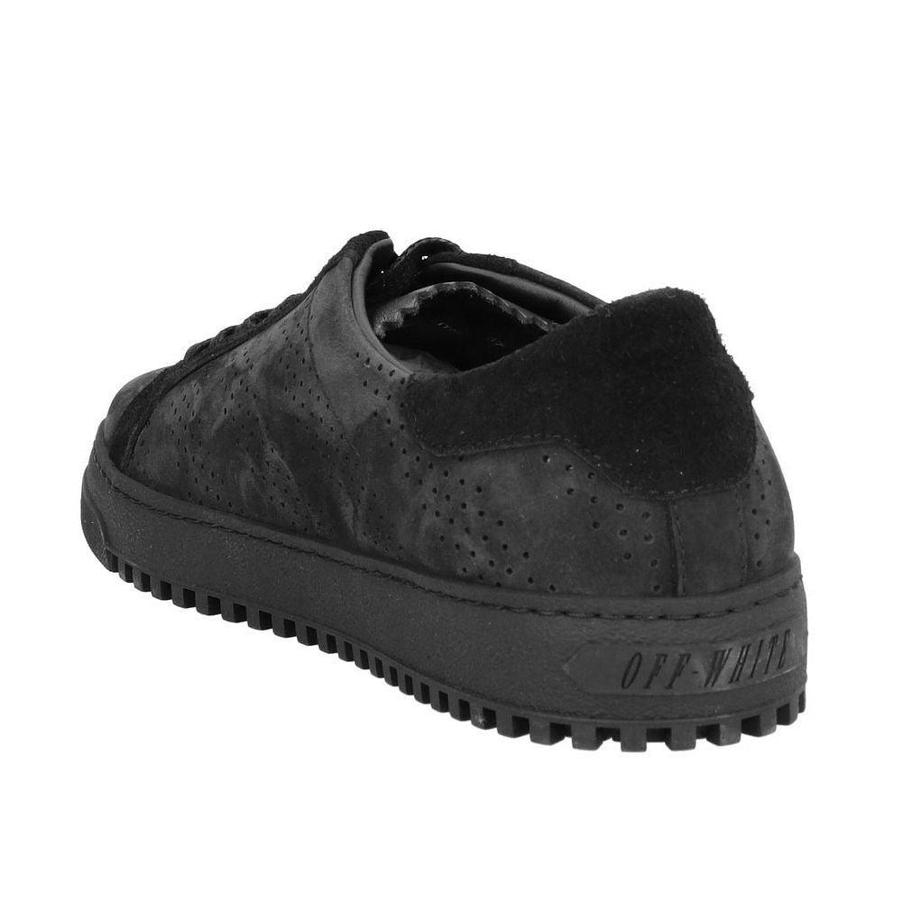 Off-White Schwarzes Kalbsleder Damen Sneaker