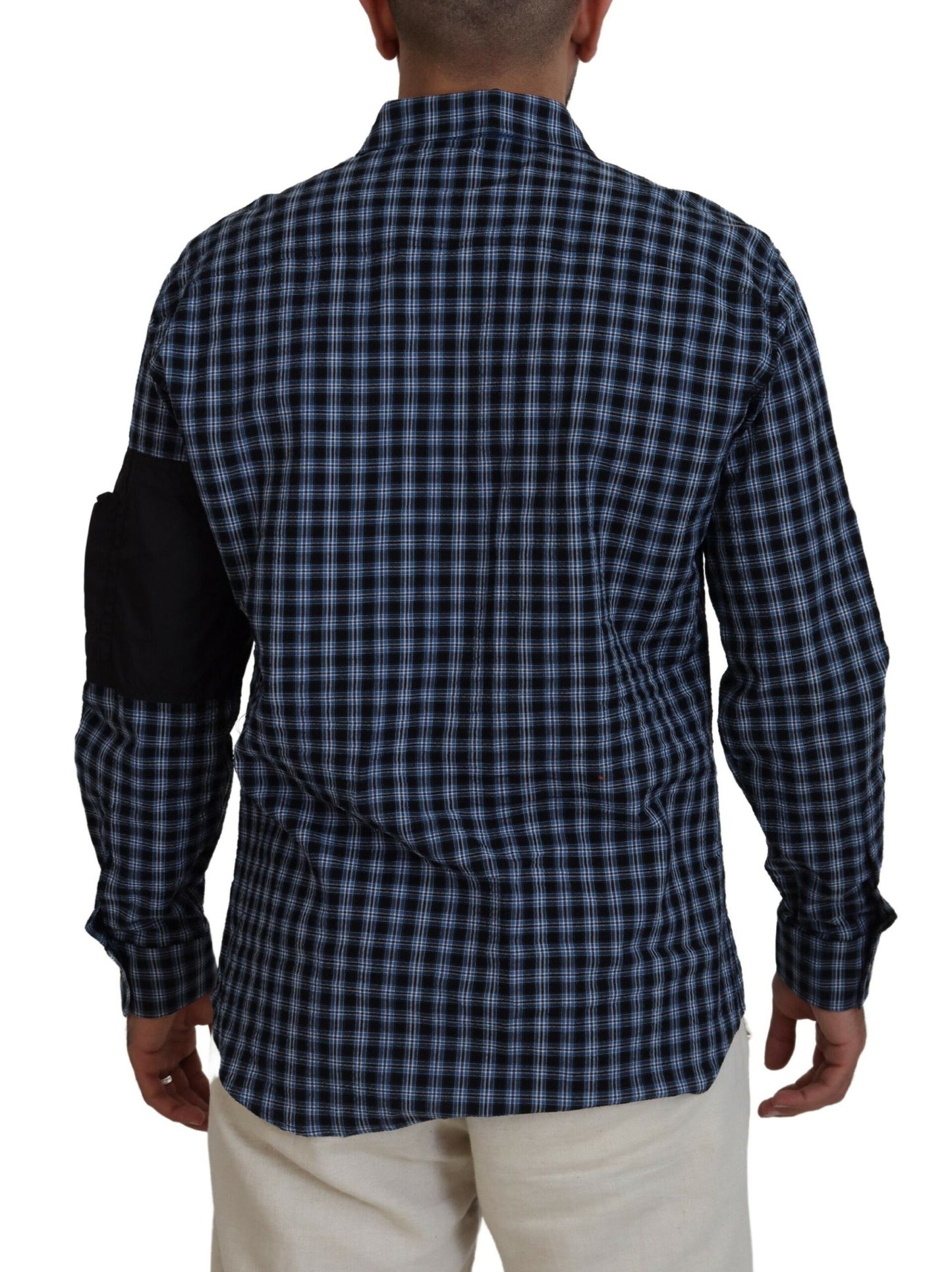 Dsquared² Multicolor Schwarz Arm Plaid Männer Langarmhemd