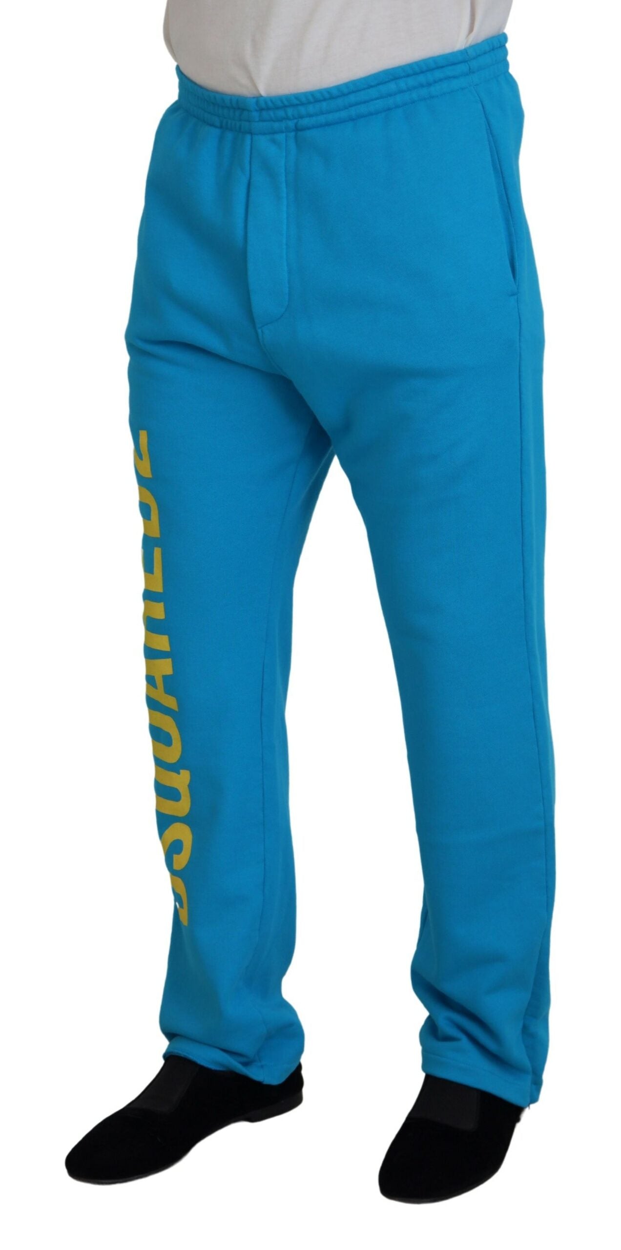 Dsquared² Hellblaue Freizeithose mit Logodruck aus Baumwolle