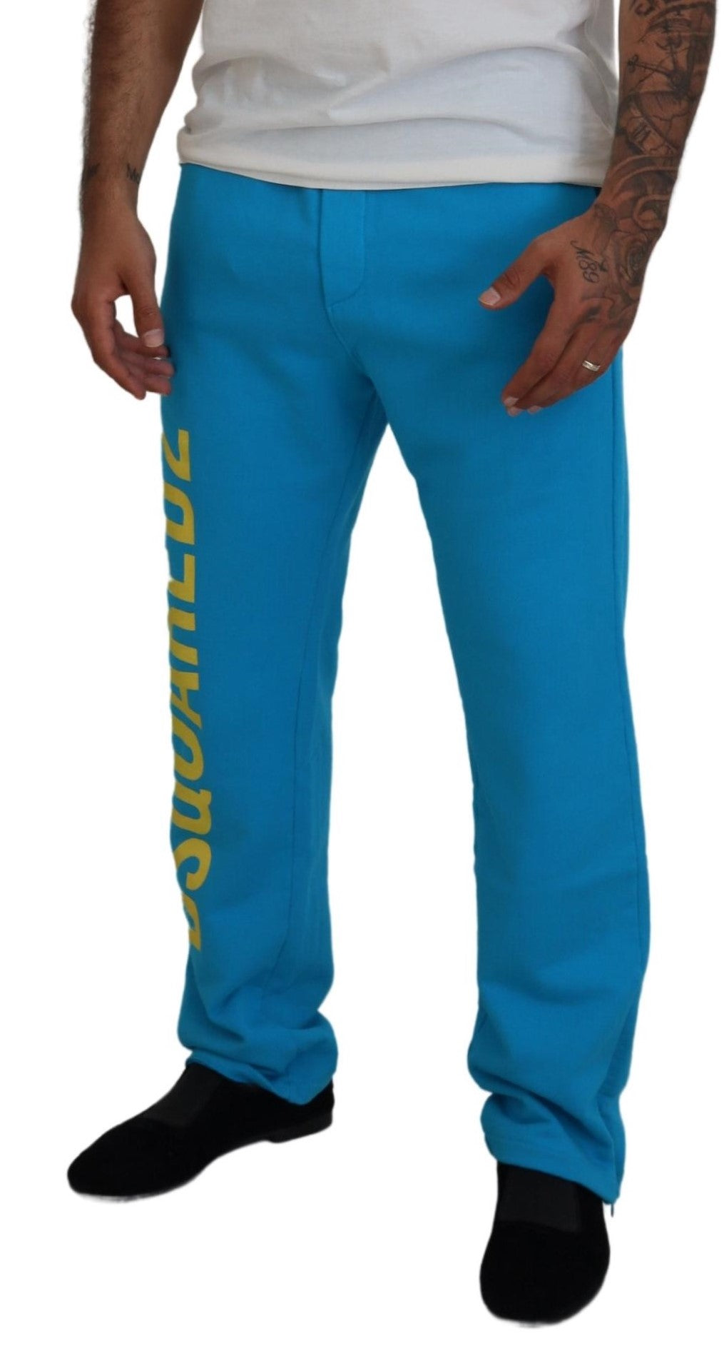 Dsquared² Hellblaue Freizeithose mit Logodruck aus Baumwolle