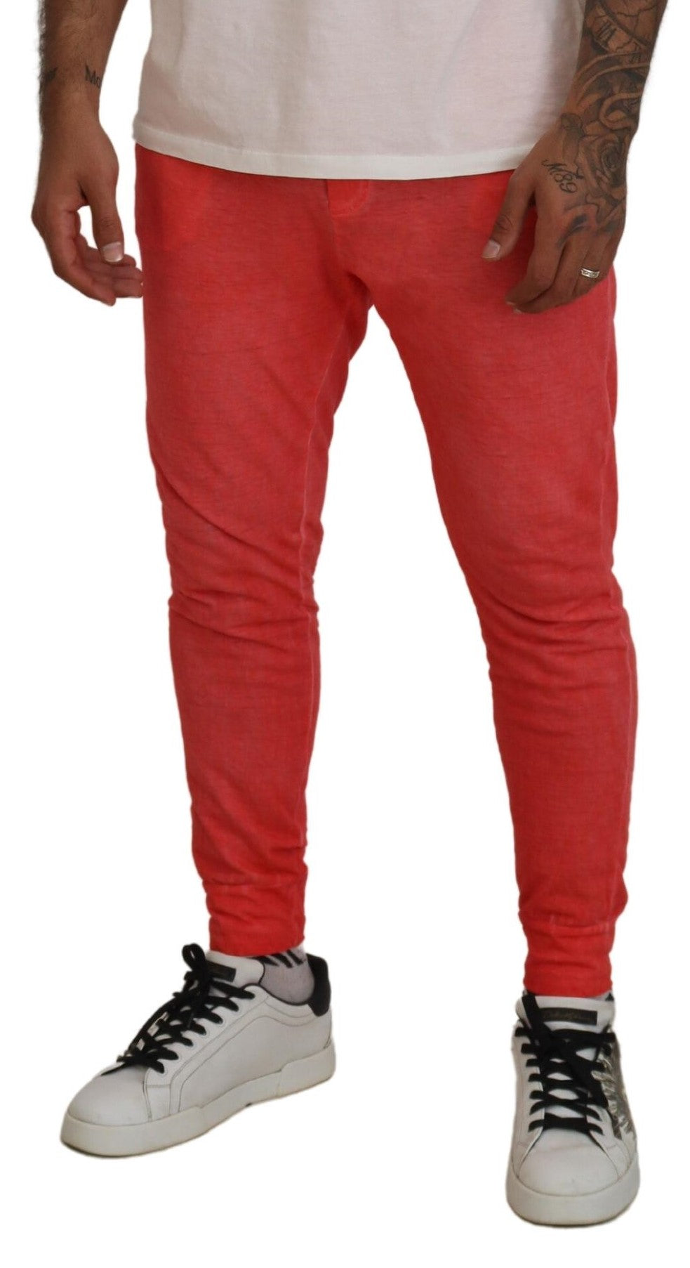 Dsquared² Orange Baumwolle Elastische Taille Logo Männer Hosen