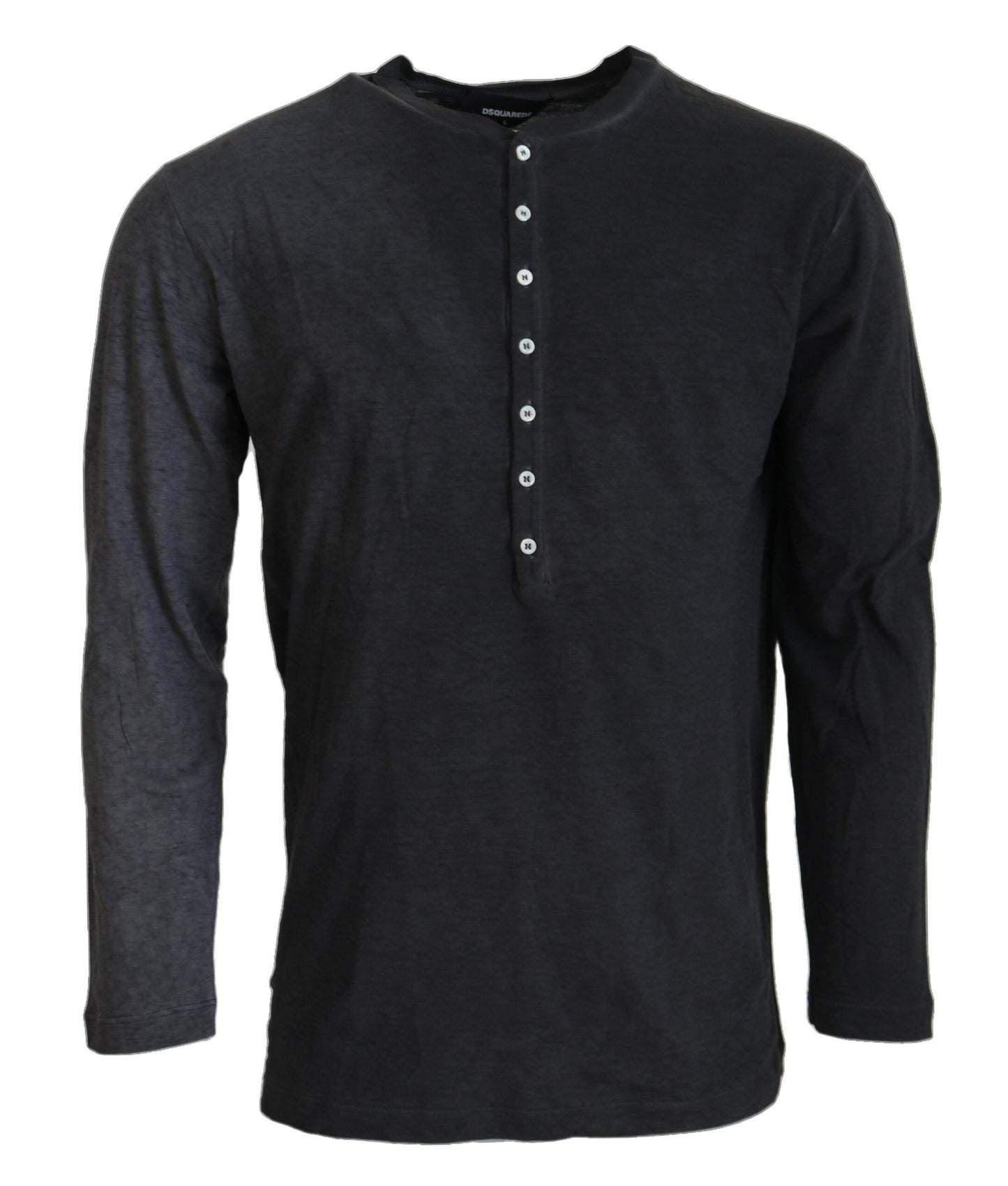 Dsquared² Schwarzer Baumwoll-Leinen Pullover mit langen Ärmeln