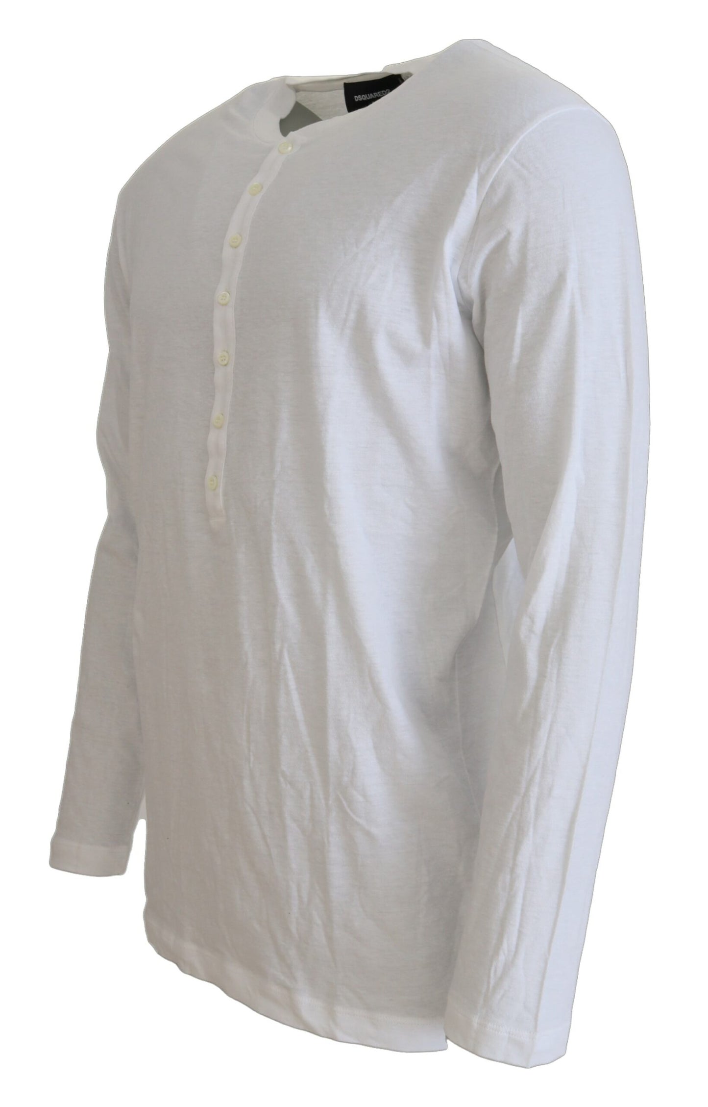 Dsquared² Weißer Baumwoll-Leinen Pullover mit langen Ärmeln