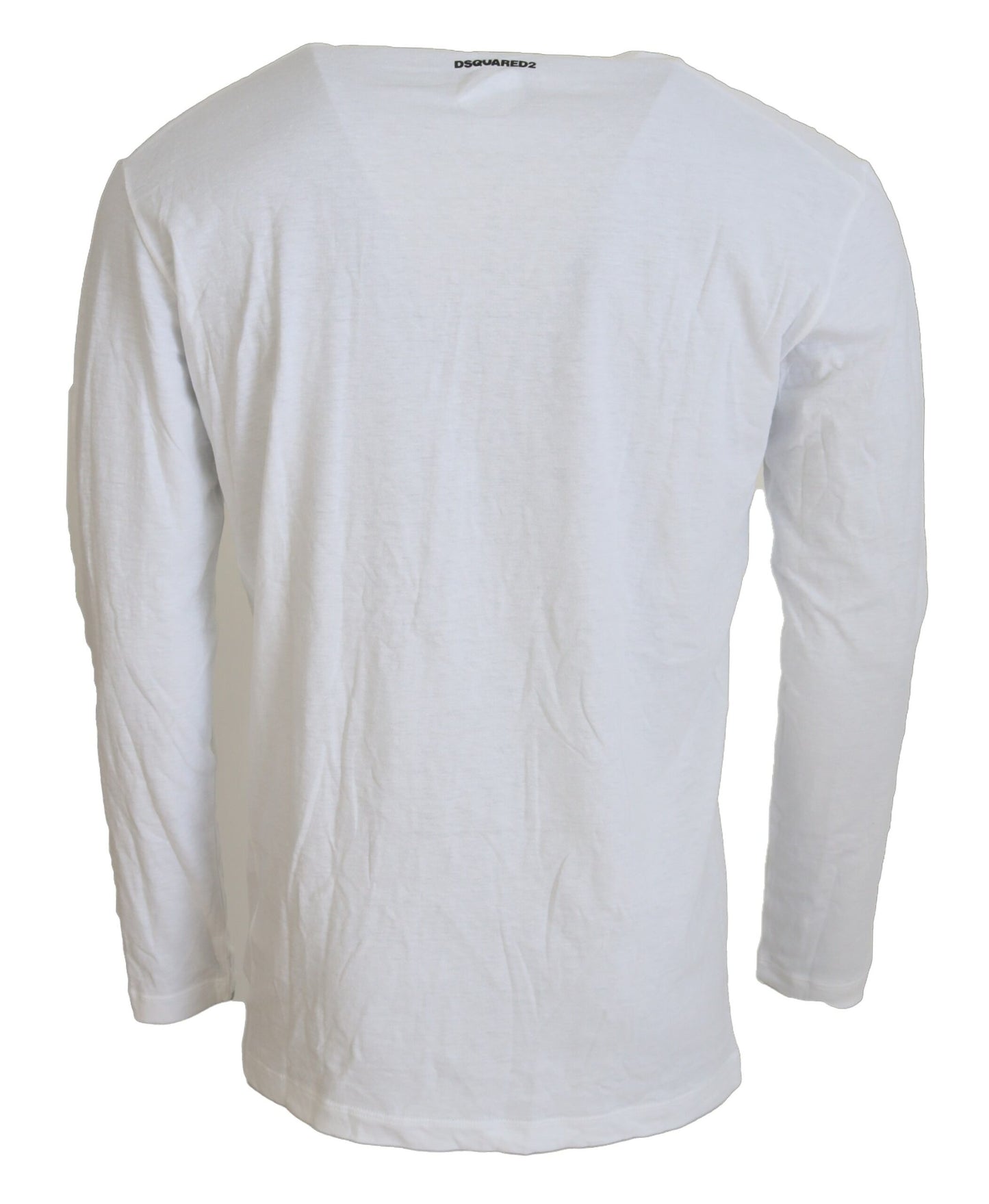 Dsquared² Weißer Baumwoll-Leinen Pullover mit langen Ärmeln