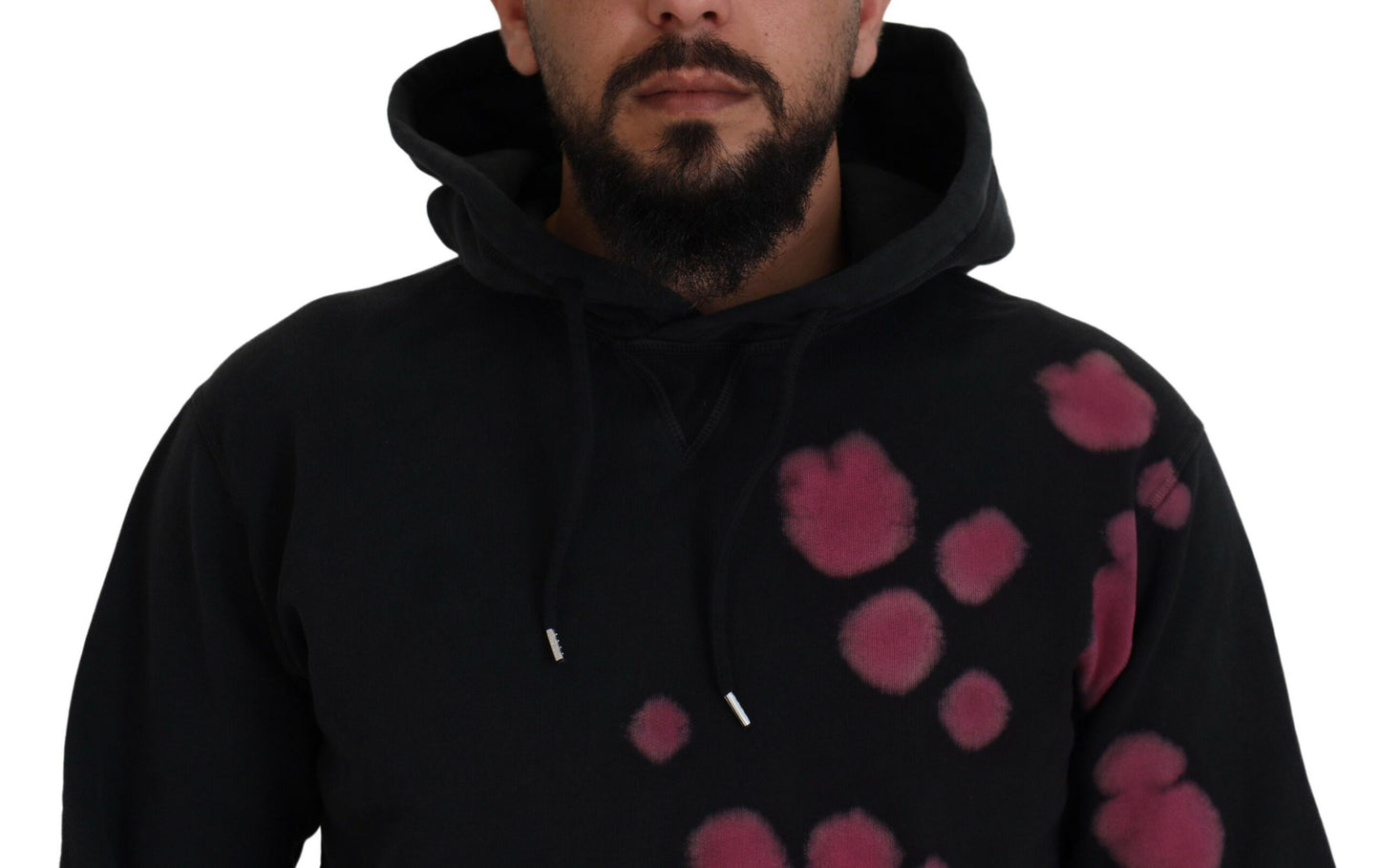 Dsquared² Schwarzes Tie Dye Baumwoll Sweatshirt mit Kapuze Pullover