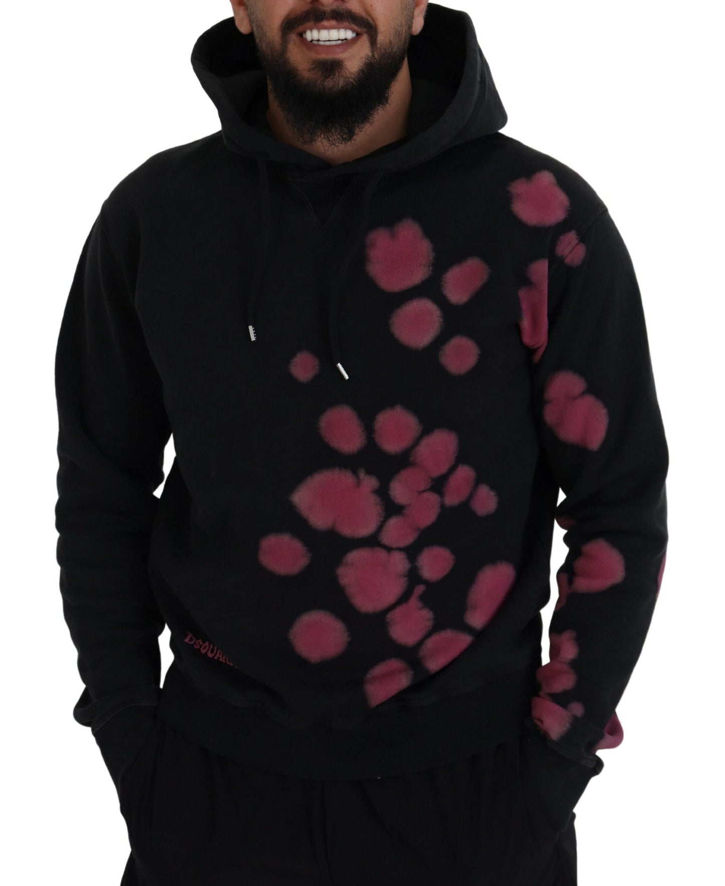 Dsquared² Schwarzes Tie Dye Baumwoll Sweatshirt mit Kapuze Pullover