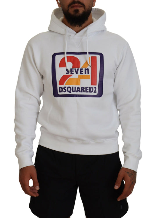 Dsquared² Weißer Pullover mit Kapuze aus Baumwolle für Männer