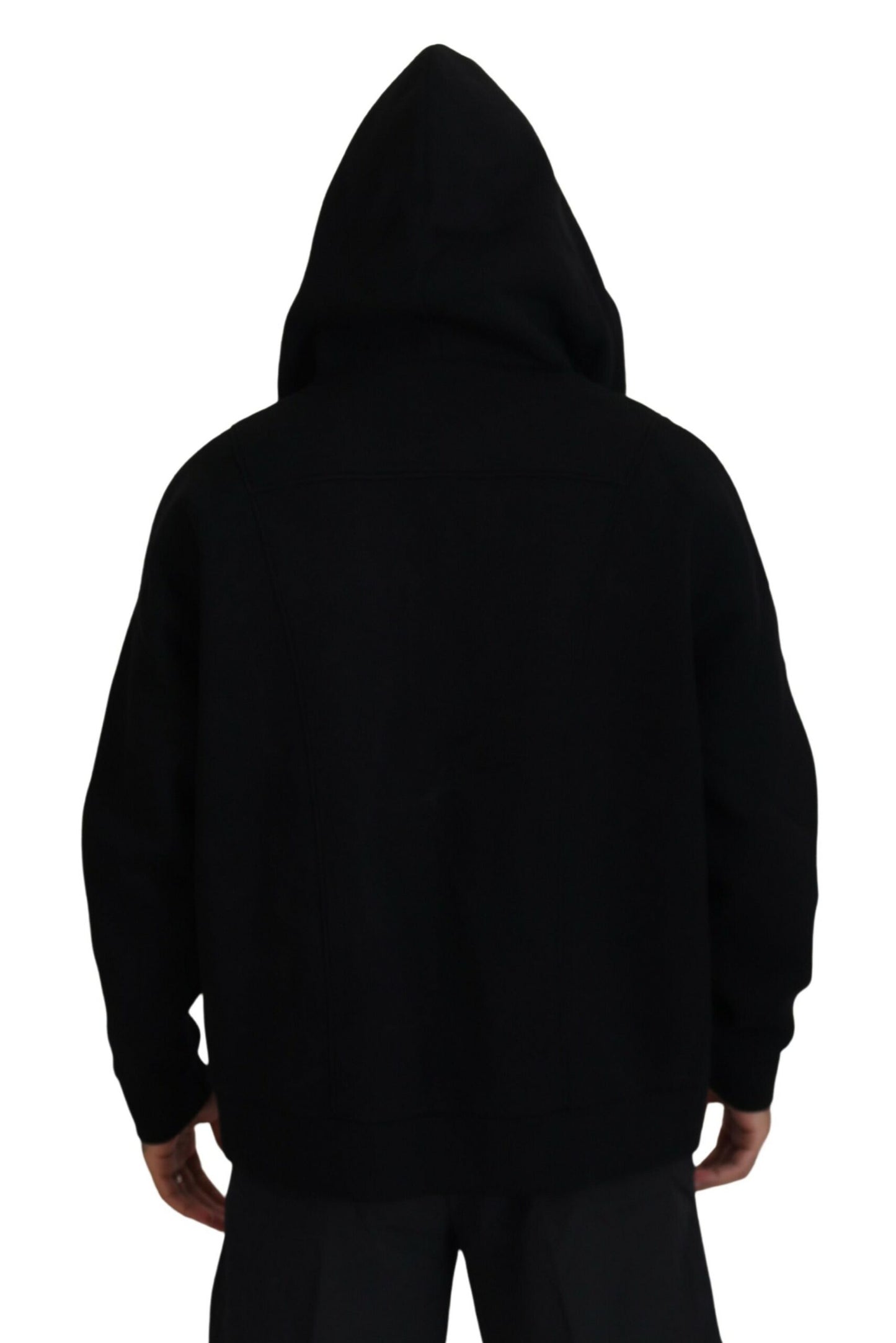 Dsquared² Schwarzer Pullover mit bedruckten Ärmeln und doppeltem Reißverschluss