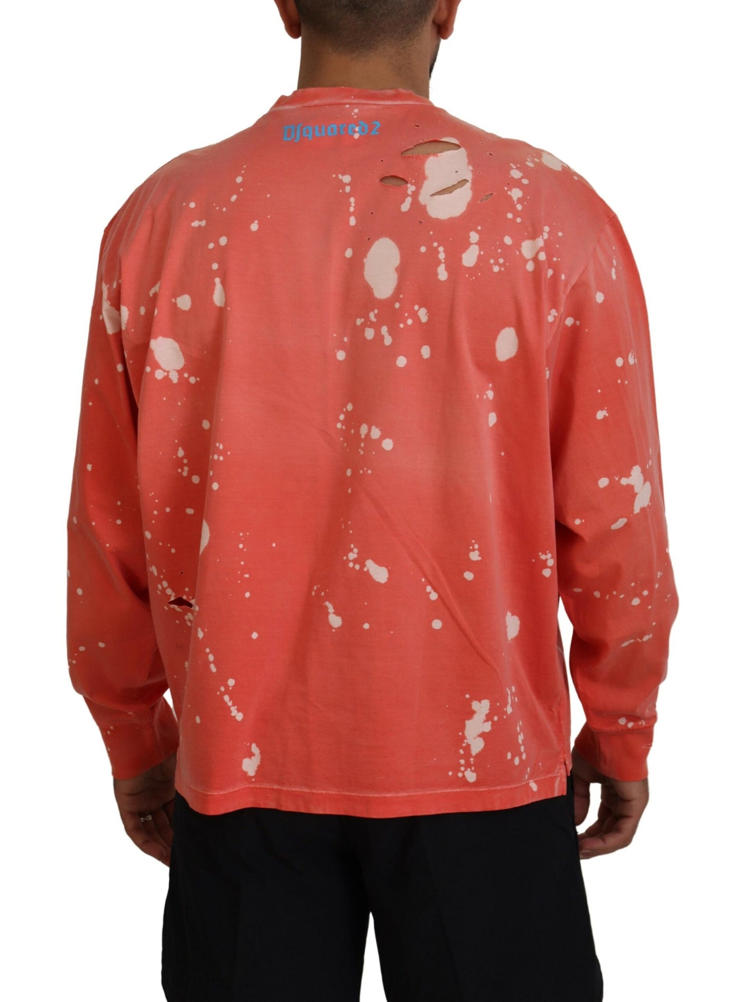 Dsquared² Orange bedruckter Pullover mit langen Ärmeln Pullover