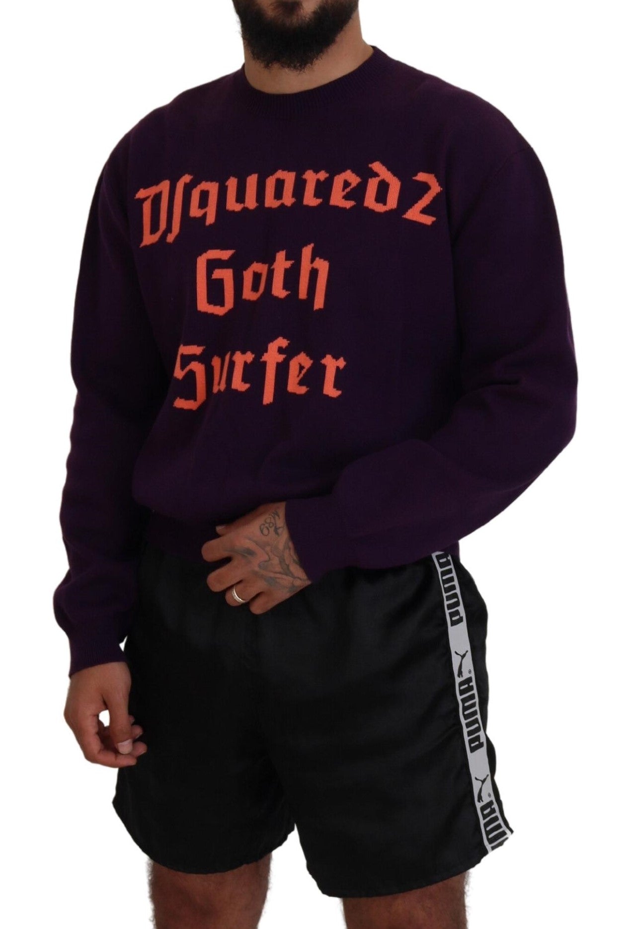 Dsquared² Lila Baumwolle bedruckt Männer Pullover Pullover