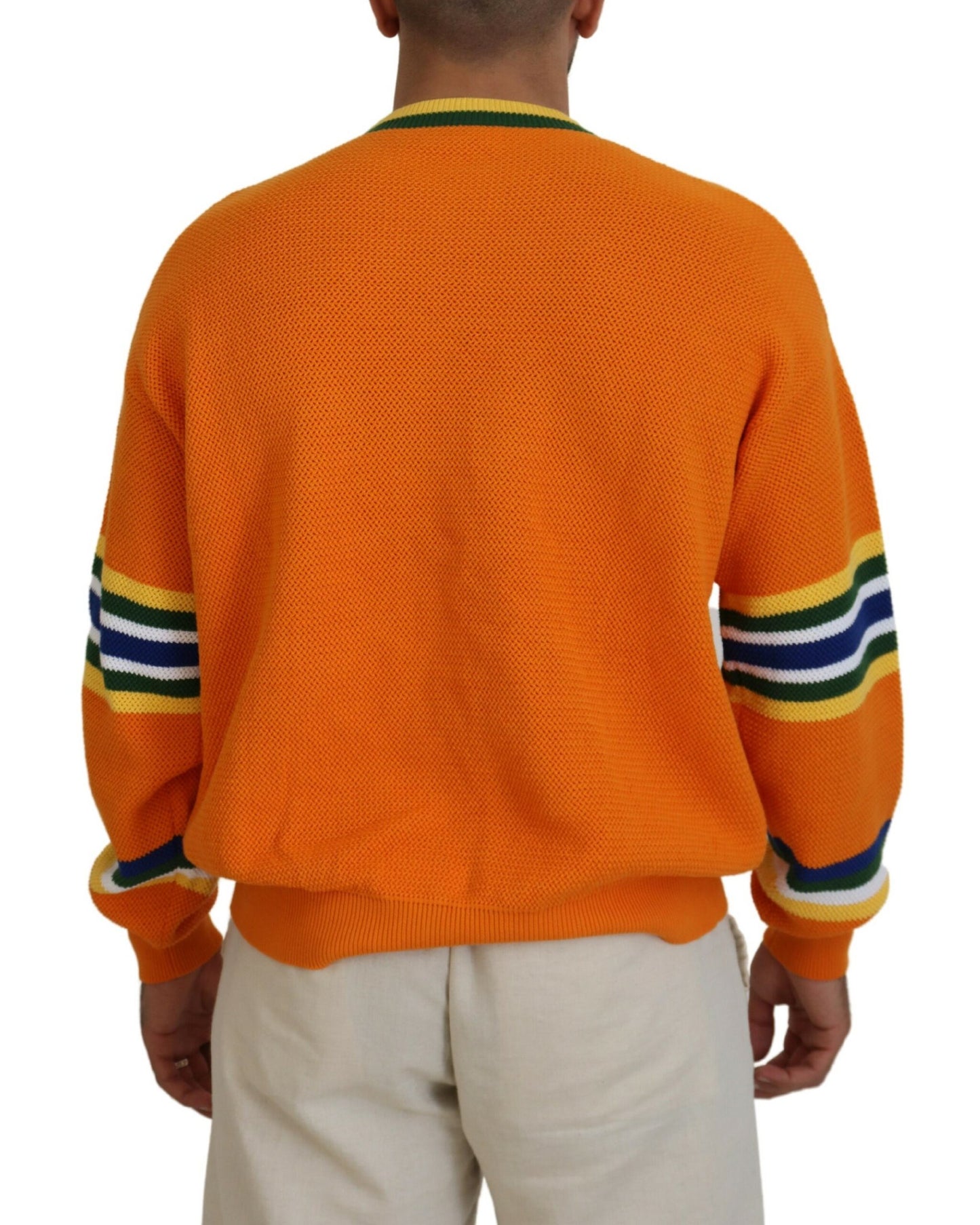 Dsquared² Orange bedruckter Langarmpullover für Männer