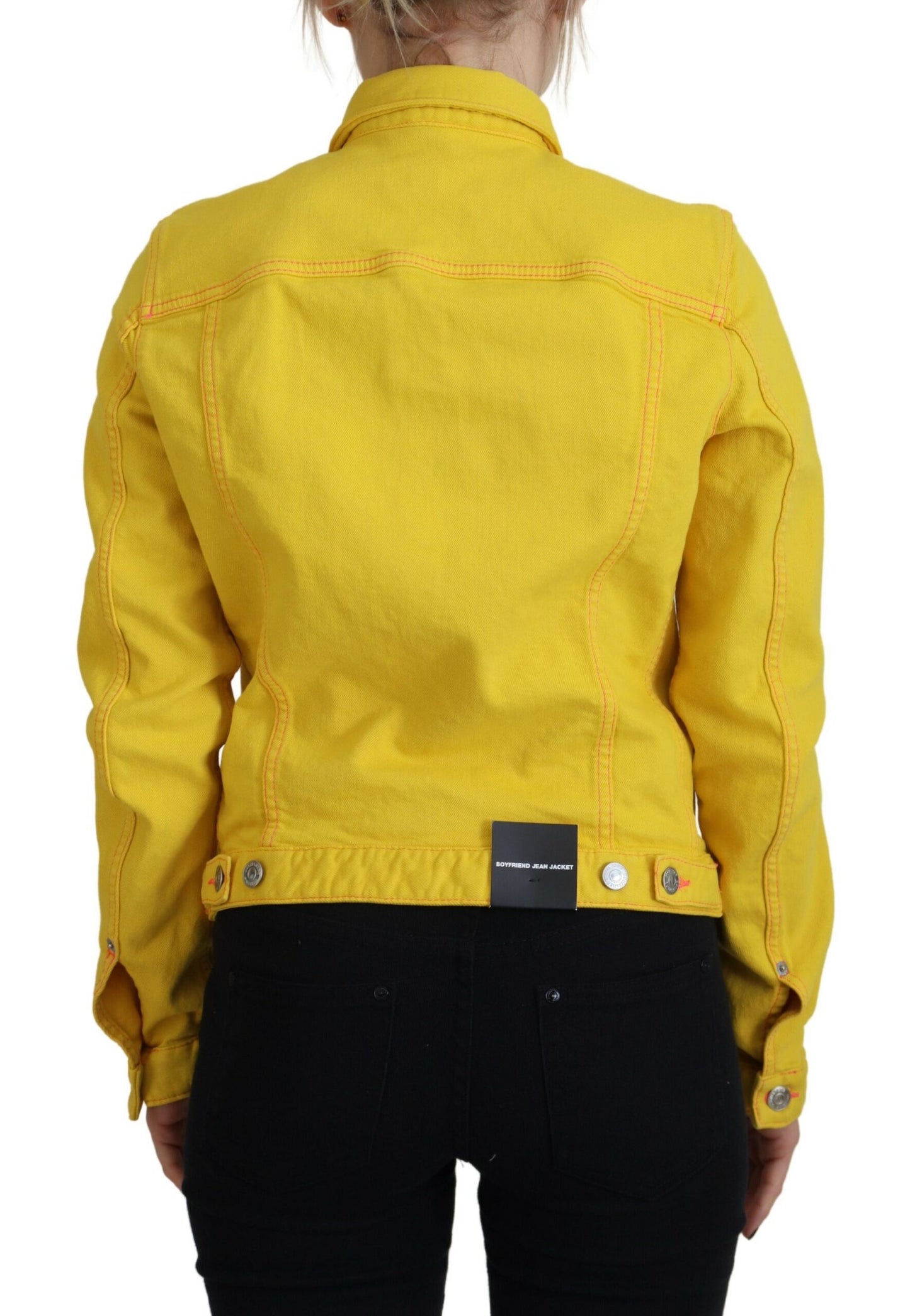 Dsquared² Gelbe langärmelige Jeansjacke mit Kragen