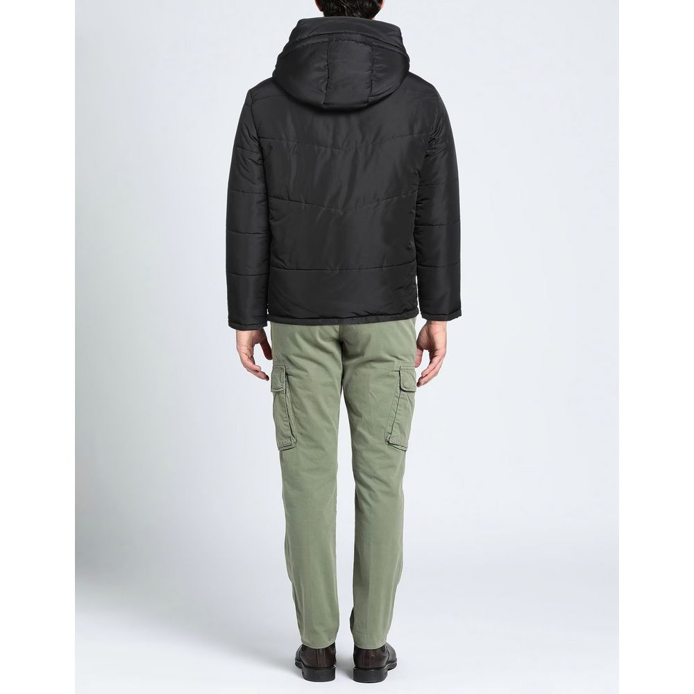 Aquascutum Elegante schwarze Jacke mit abnehmbarer Kapuze