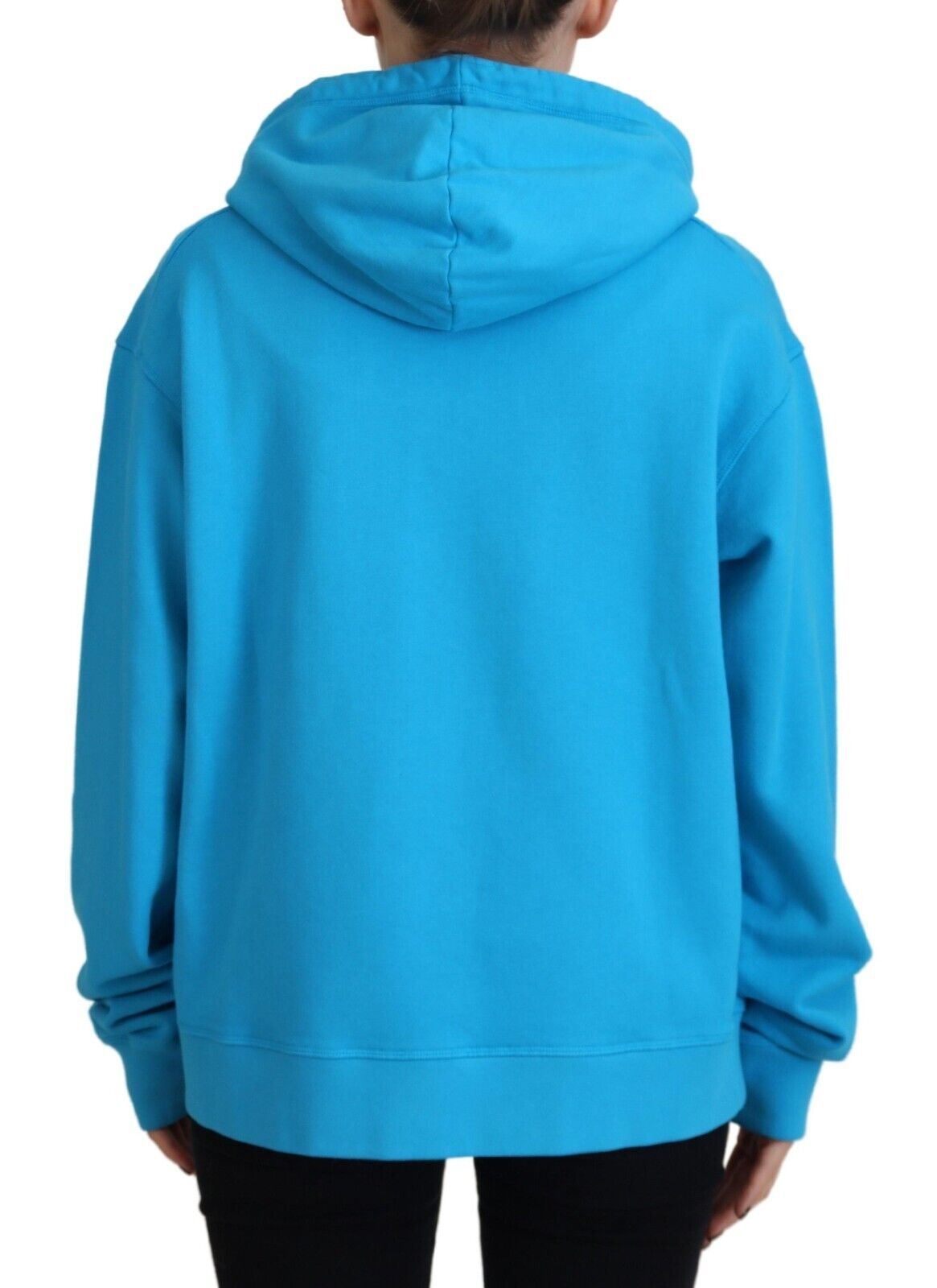 Dsquared² Blauer Logo Print Baumwoll-Kapuzenpullover Sweatshirt Pullover
