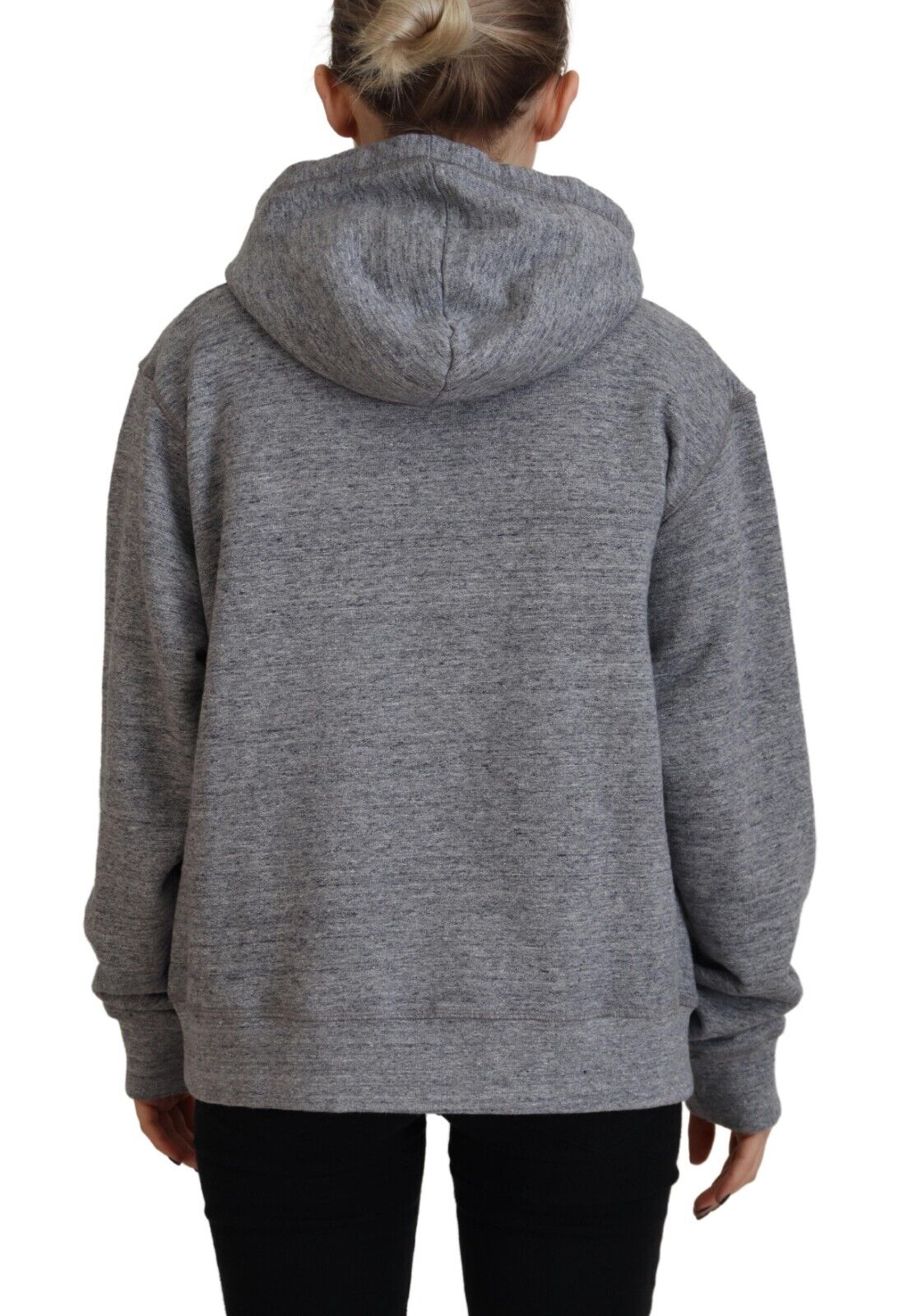 Dsquared² Grauer Logo Print Baumwoll-Kapuzenpullover Sweatshirt Pullover