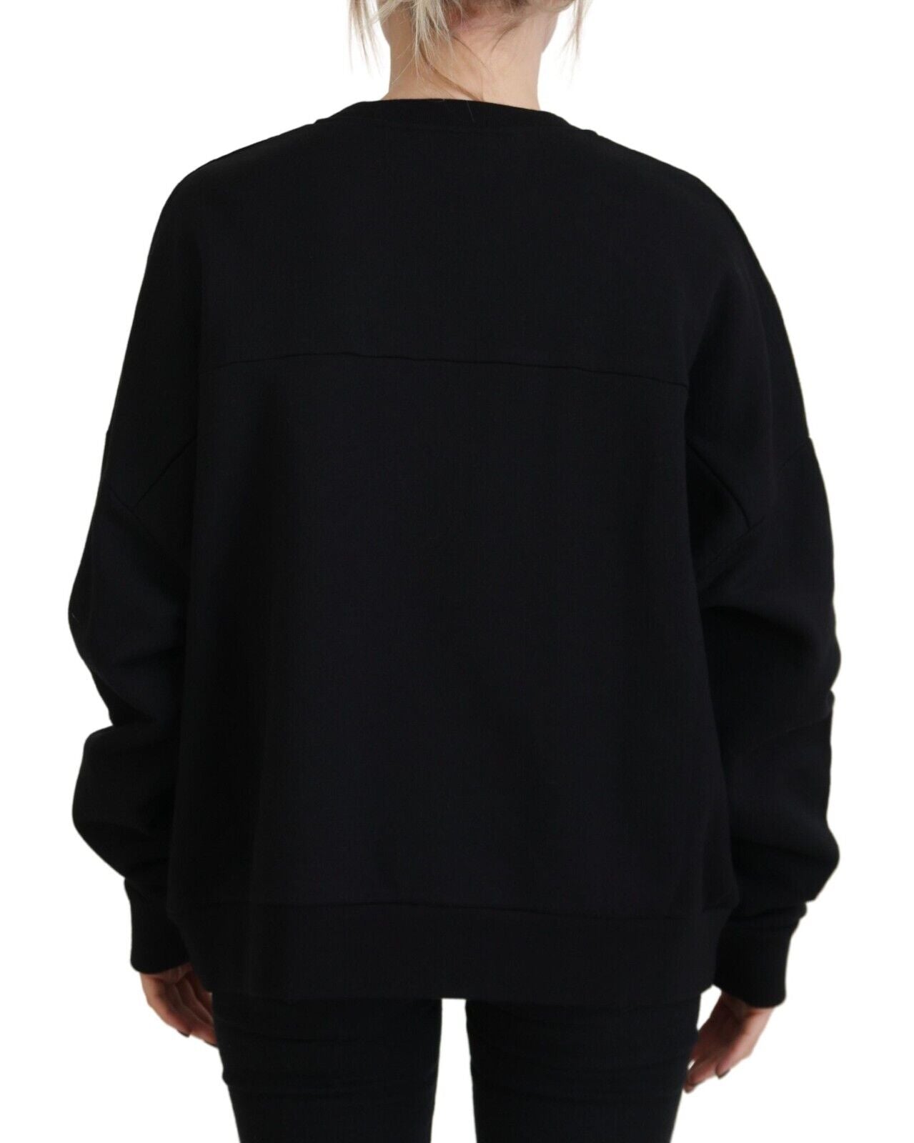 Dsquared² Schwarzer bedruckter Langarmpullover aus Baumwolle