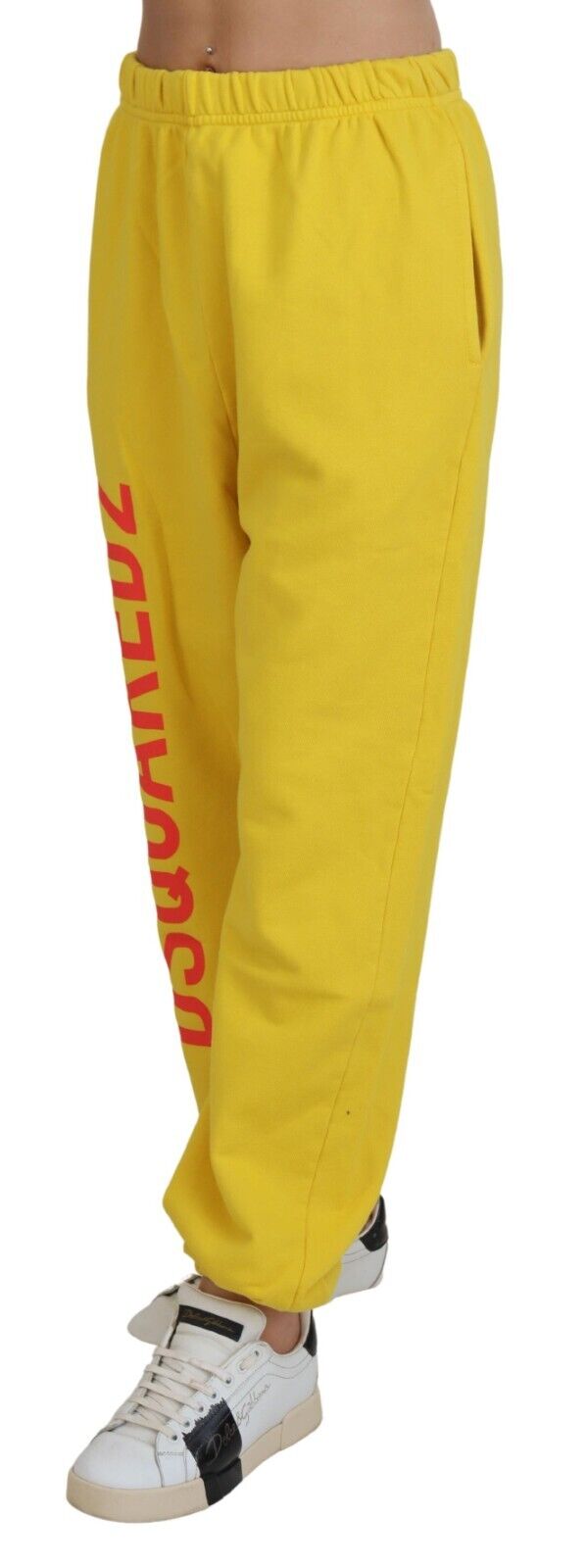 Dsquared² Gelbe Jogginghose mit Logodruck und mittlerer Taille