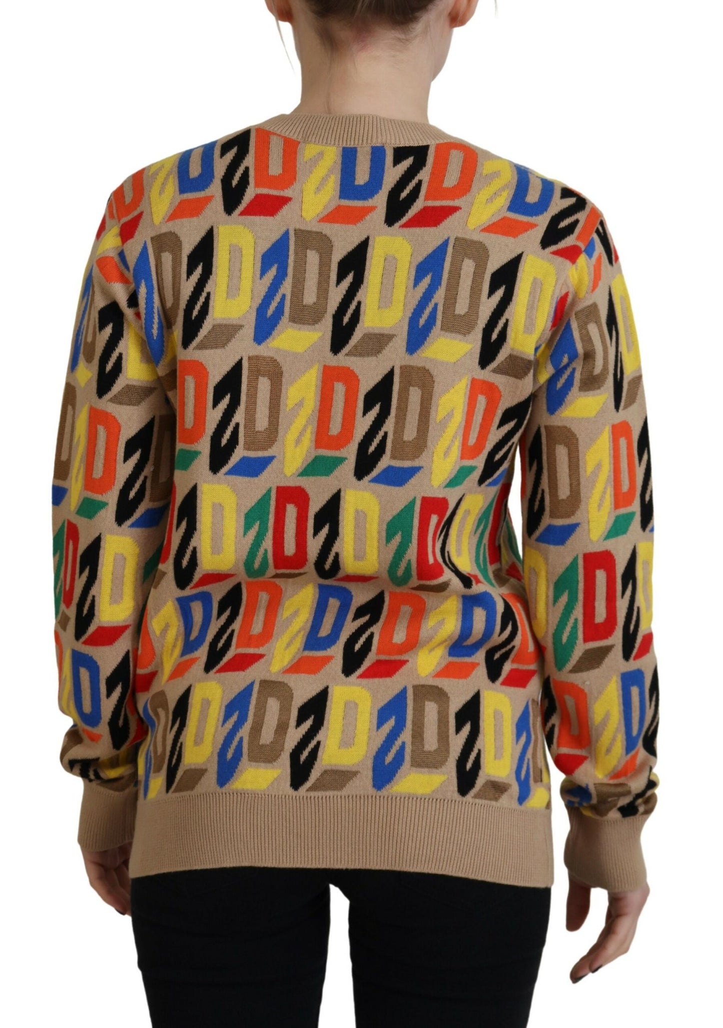 Dsquared² Brauner Baumwollpullover mit Rundhalsausschnitt und langen Ärmeln