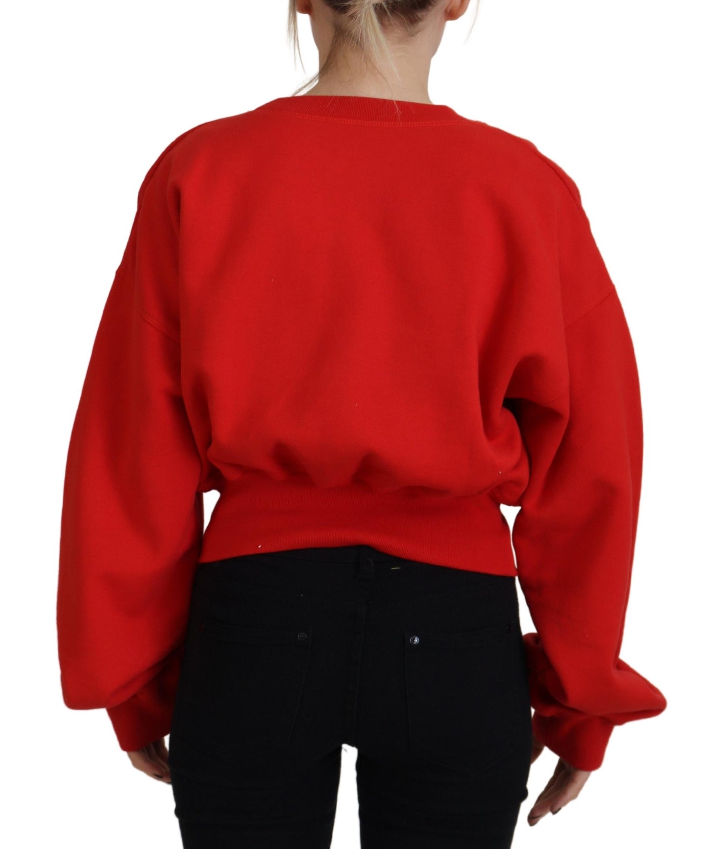 Dsquared² Rotes Logo Print Frauen Rundhalsausschnitt Langarm Pullover