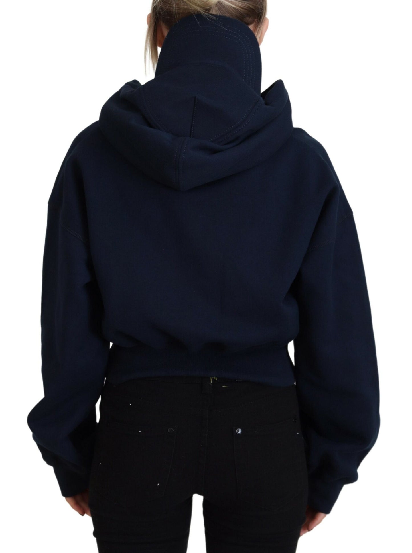 Dsquared² Blauer Langarmpullover mit Kapuze und Logodruck