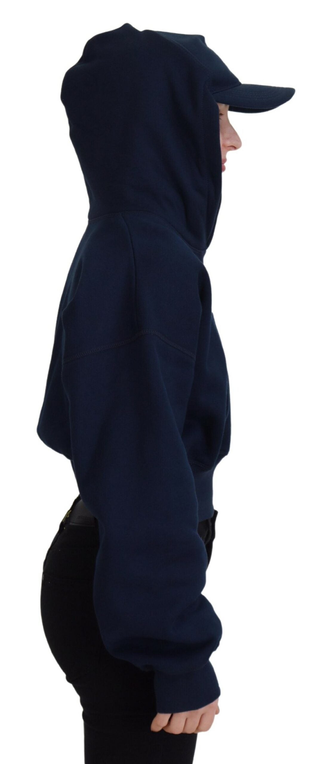Dsquared² Blauer Langarmpullover mit Kapuze und Logodruck