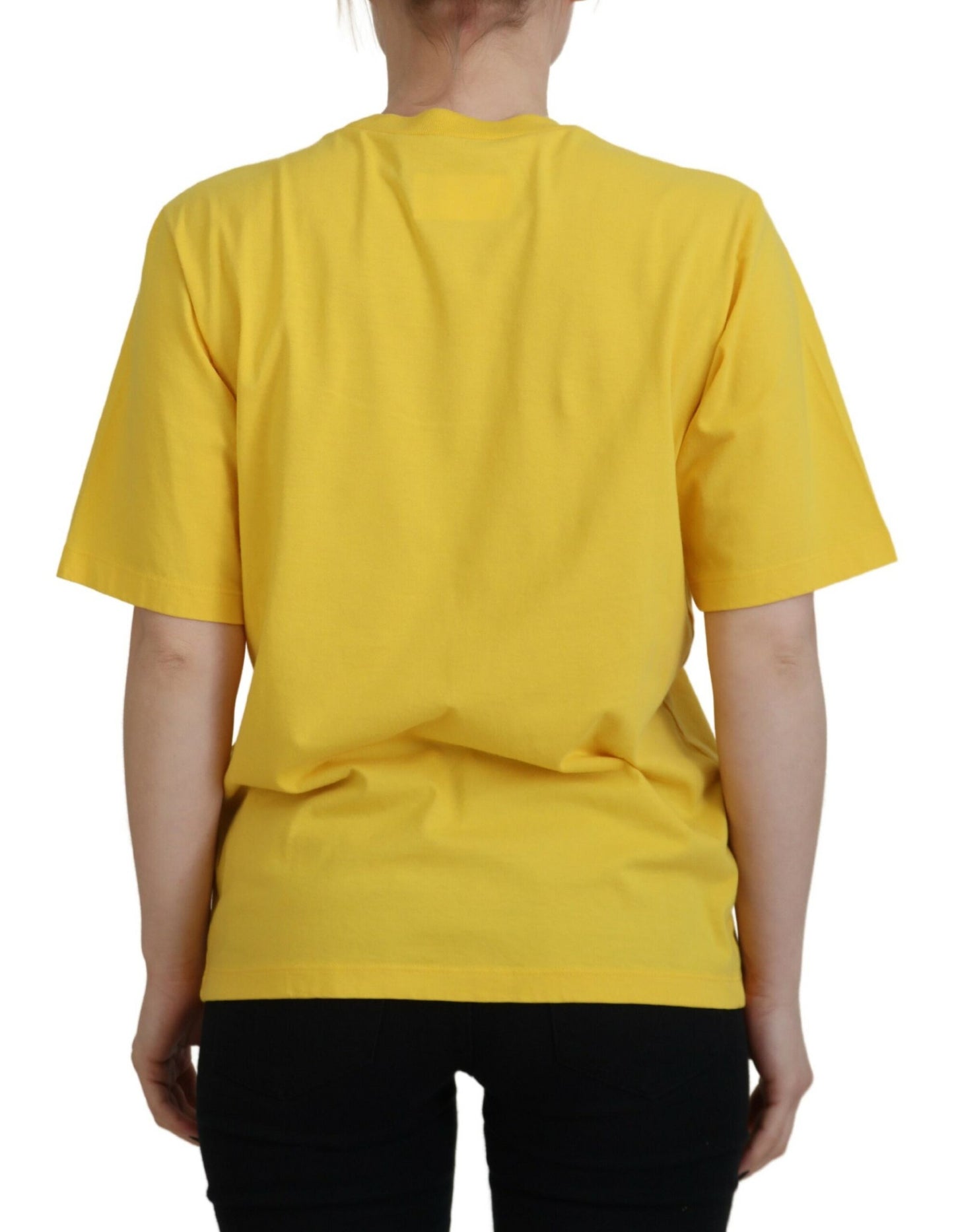 Dsquared² Gelbes Logo Print Baumwolle Rundhalsausschnitt Easy Tee T-shirt