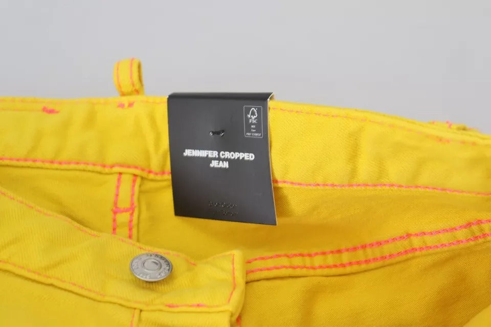 Dsquared² Gelbe Baumwolle LowWaist Cropped Jennifer Denim Jeans