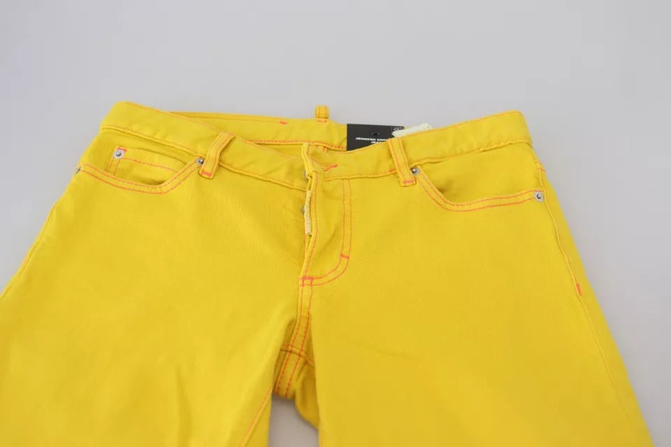 Dsquared² Gelbe Baumwolle LowWaist Cropped Jennifer Denim Jeans