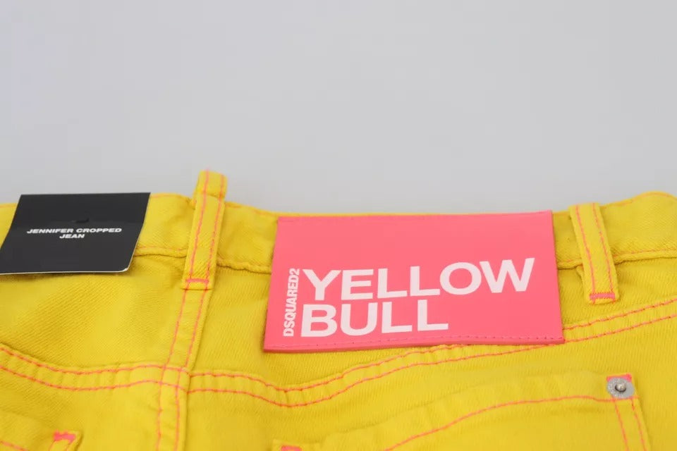 Dsquared² Gelbe Baumwolle LowWaist Cropped Jennifer Denim Jeans