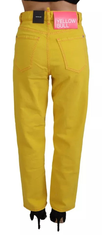 Dsquared² Gelbe High Waist Straight Denim Boston Jeans aus Baumwolle
