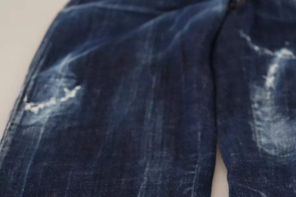 Dsquared² Blaue Icon High Waist Straight Denim Boston Jeans