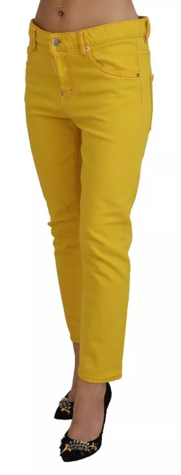 Dsquared² Gelbe Baumwolljeans mit niedriger Taille aus Denim Cool Girl Jeans